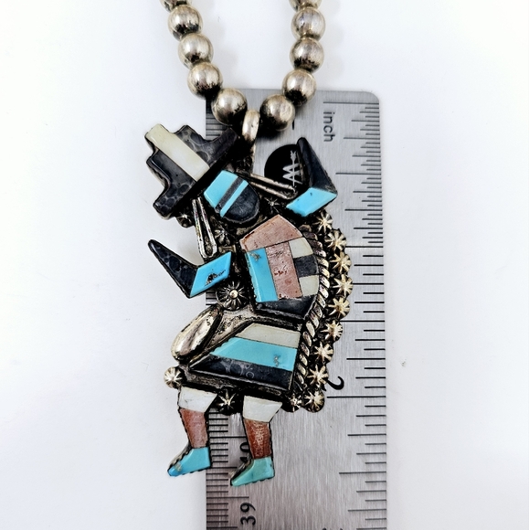 Signed Zuni Rainbow Man/ Chain included - Picture 5 of 7